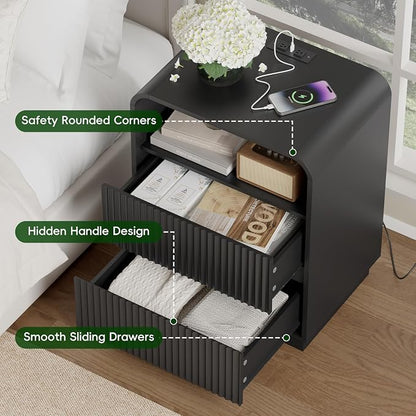 Black Nightstands Set of 2 - Image 6