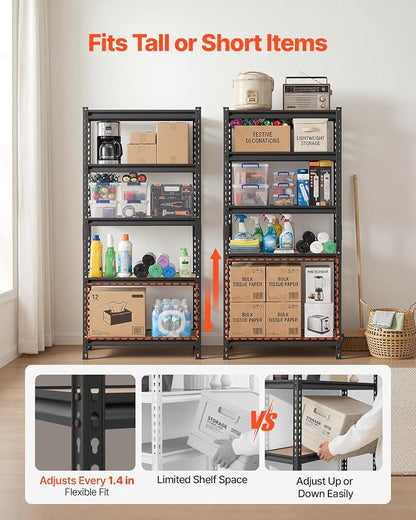 VEVOR Storage Shelves, 5-Tier Adjustable, 2000 lbs Capacity, Heavy Duty Garage - Image 4