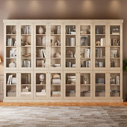 ivaniti 70.8" Bookshelf with Glass Doors, Farmhouse Modular Bookcase with by CraftedforLifesMoments