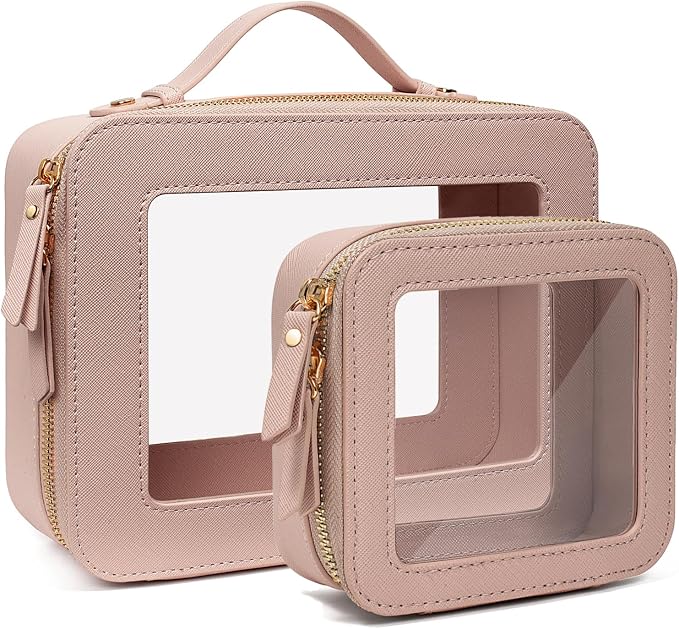 Travel Clear Makeup Bag Set, TSA Approved Cosmetic Bag Case by FFpaw