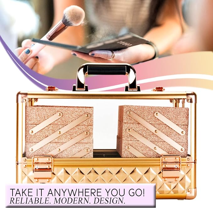 Ver Beauty Makeup Train Case 14 inch Armored Acrylic Large Portable Cosmetic - Image 2