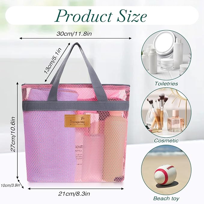 KALIONE Portable Gym Shower Bag, Mesh Shower Caddy Bag, Quick Dry Hanging - Image 2