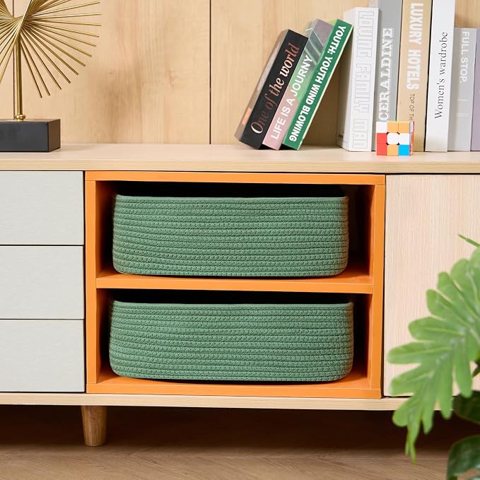 Large Shallow Organizing Baskets 15x11x5.1 Inches - Image 4