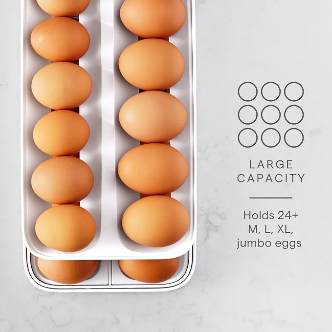 YouCopia RollDown® Egg Dispenser, Rolling Eggs Dispenser and Organizer - Image 2