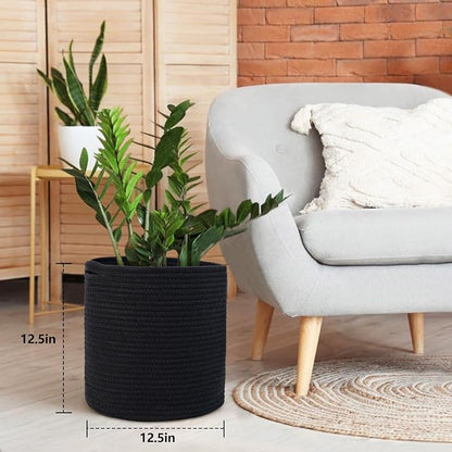 MEGASKET Cotton Rope Plant Basket, Woven Basket Planter - Image 3