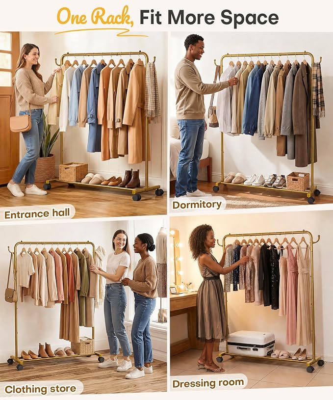 Homde Rolling Clothes Rack - Image 4