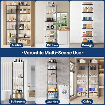 Abiglifty Storage Shelves, 6-Tier Metal Shelving, Closet Shelves - Image 6