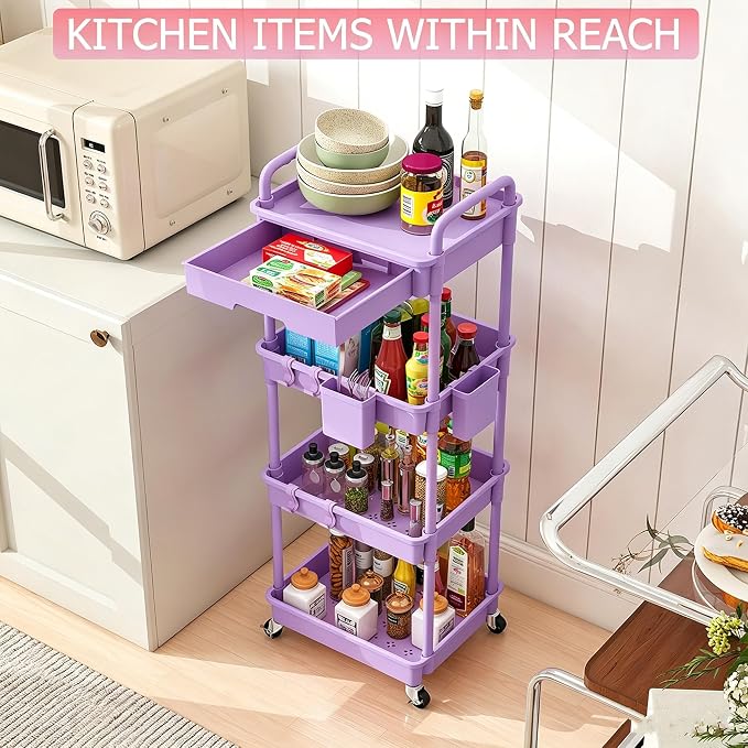 REBECAT 4 Tier Rolling Cart - Image 5
