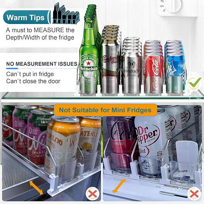 Upgraded Drink Organizer for Fridge, Space-Saving Fridge Drink Organizer - Image 3