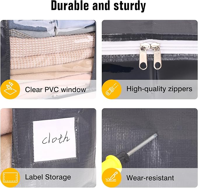 YGEOMER Blanket Storage Bags Clothes Organizers Closet Containers - Image 3
