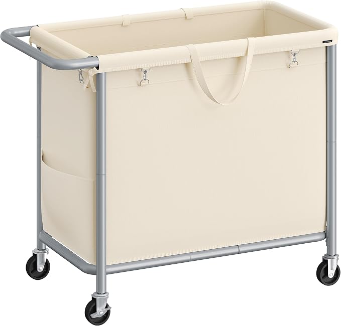 SONGMICS Laundry Basket with Wheels, Rolling Laundry Hamper, 47.5 Gallons by SONGMICSbySONGMICSHOME
