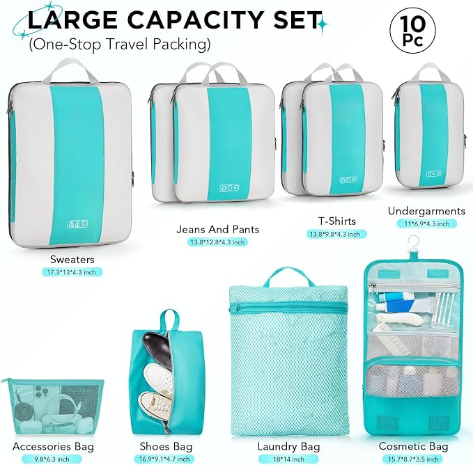 OlarHike 10 Set Compression Packing Cubes - Image 2