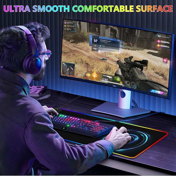 Magnetic Wireless Charging RGB Mouse Pad, 31.5'' x 11.8'' Large LED Gaming Desk - Image 6