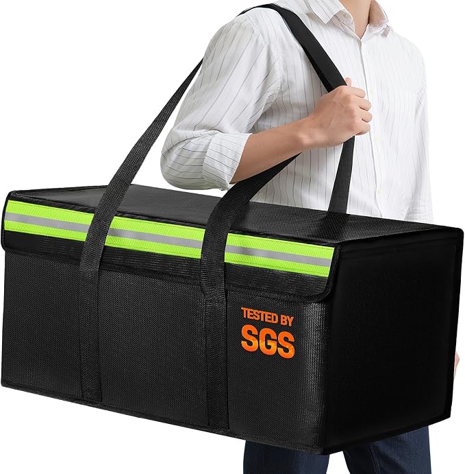 Large Fireproof Document Bag for Home Safe Storage, 4-layer fiberglass by Amerbro