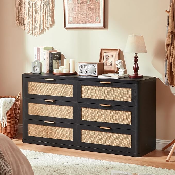 LEYAOYAO Rattan 6 Drawer Dresser - Image 7