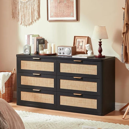 LEYAOYAO Rattan 6 Drawer Dresser - Image 7