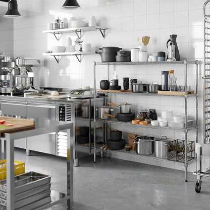 14" Deep x 54" Wide x 54" Height Wire Shelving Kit | 4-Tier | NSF Commercial - Image 5