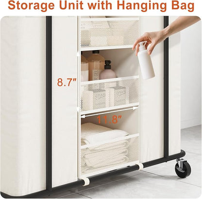 WOWLIVE Laundry Sorter 2 Section 200L Rolling Laundry Hamper - Image 4