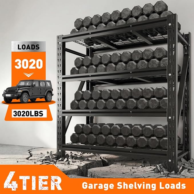Romorgniz 3020LBS Heavy Duty Garage Shelving, 51.6" W Storage Shelves - Image 4