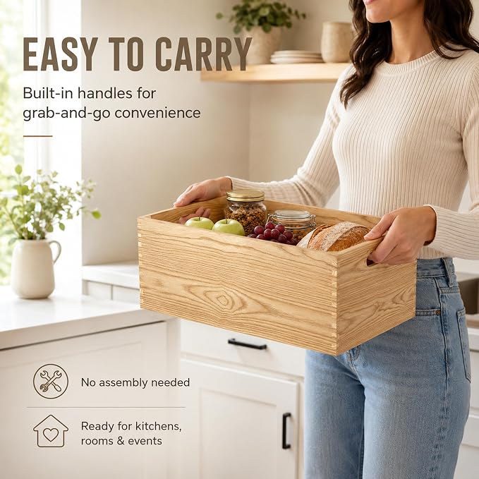 5 Pack Wooden Crates for Display Nesting Wood Crate for Storage - Image 5