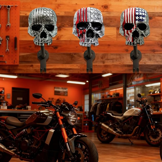 Motorcycle Helmet Rack Wall Mount, Baseballs and Rugby Helmet, Motorcycle - Image 4