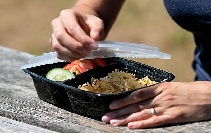 Meal Prep Container Reusable 2 Compartment - Image 5