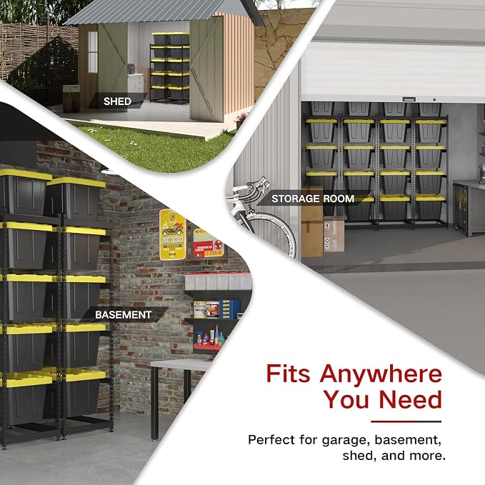 27 Gallon Tote Storage Rack, Heavy-Duty Storage Bin Rack Organizer, 5-Tier - Image 6