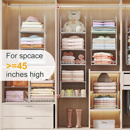 Yuyetuyo 5 Tier Hanging Closet Organizer Separable Hanging Closet Shelves - Image 9