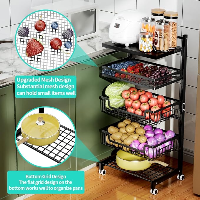 HapiRm Fruit Basket Kitchen Cart - Image 4