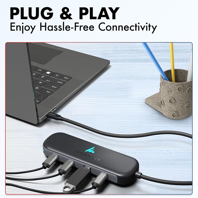 Type C to 4 in 1 Type C Hub, Wozoyo 4XType C 5 Gbps, Data Transfer Upto 5Gbps - Image 6