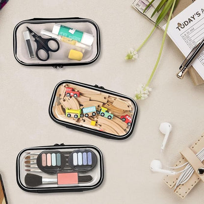 2PCS Zippered Hard Pouch Double, Portable Waterproof Cosmetic Bag - Image 7