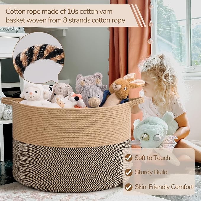INDRESSME 115L Extra Large Blanket Basket, Woven Baskets - Image 3