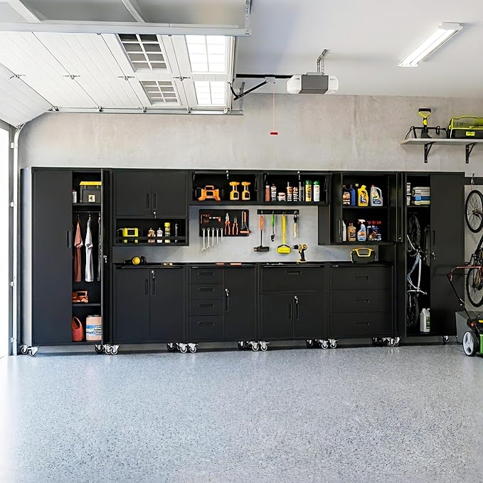 10-Piece Heavy Duty Steel Garage Cabinet System | All-in-One Modular Garage by VIYET