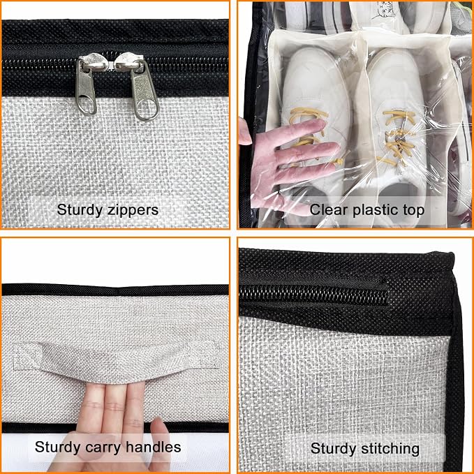 homyfort Shoe Storage Organizer Under Bed, 2 Pack Fits 32 Pairs, Extra Large - Image 5