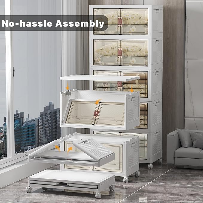 UAMFURI Stackable Storage Bins, 875QT Collapsible Drawers - Image 3