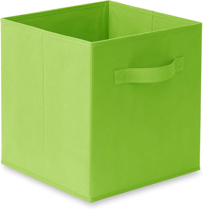 Casafield Set of 6 Collapsible Fabric Cube Storage Bins, Lime Green - Image 2