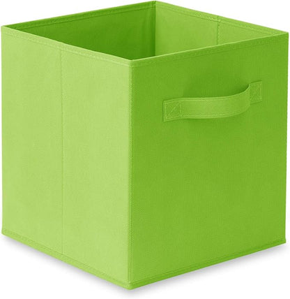 Casafield Set of 6 Collapsible Fabric Cube Storage Bins, Lime Green - Image 2