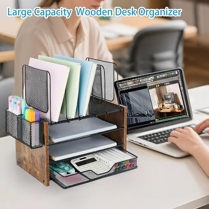 OPNICE Desk Organizer, 4-Tier Desktop File Organizer - Image 4