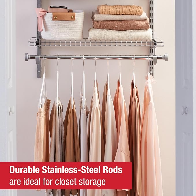 Rubbermaid Configurations Deluxe Custom Closet Kit, 3-6 Ft. Adjustable Metal - Image 5