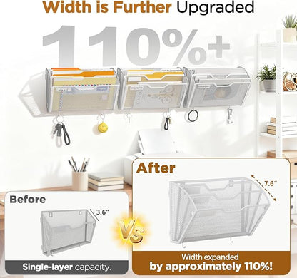 Docnest 3 Pack 3 Tier Mesh Wall File Holders - Image 3