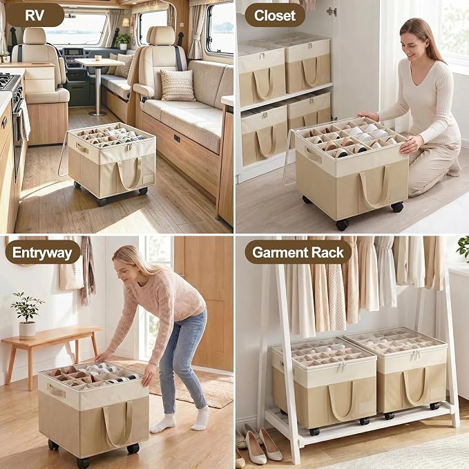 Large Shoe Organizer for Closet, 16 Pairs Shoe Storage Box - Image 6