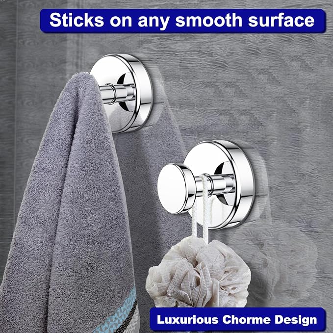 Bntuk Suction Cup Hooks for Shower, Removable Towel Hooks for Bathroom Window - Image 6