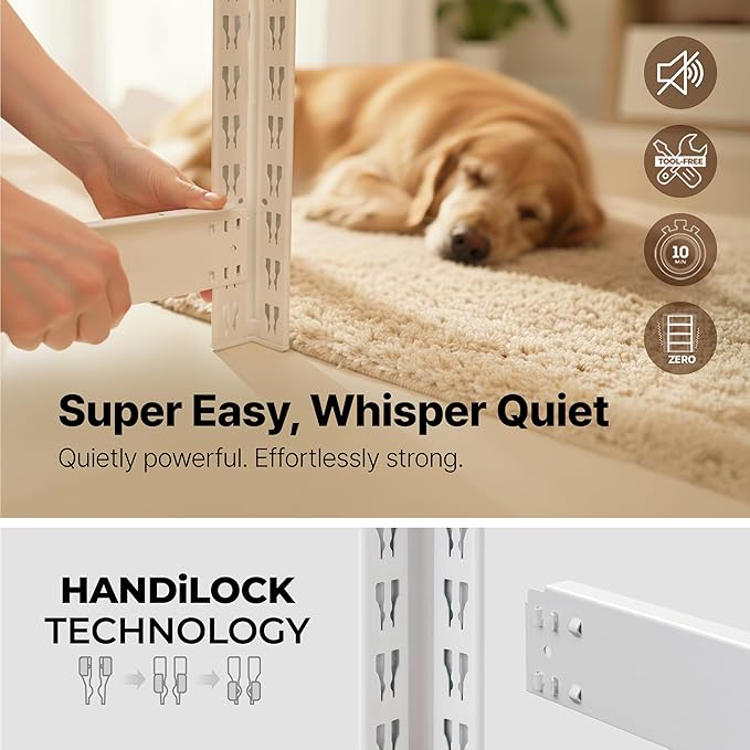 HOMEDANT House White 32" W 5 Tier Pegboard Storage Shelves Heavy Duty | - Image 9