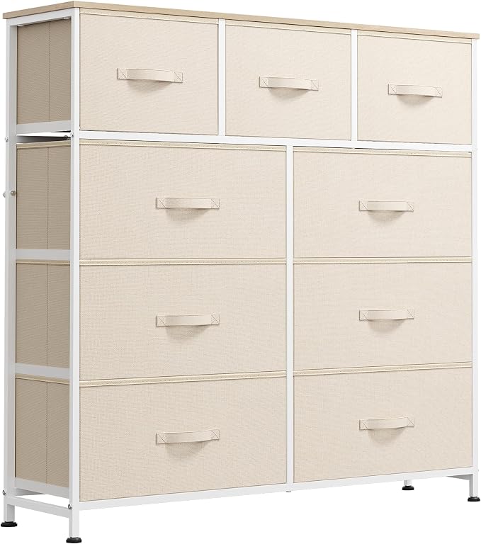 WLIVE 9 Drawer Dresser, Fabric Storage Tower by WLIVE