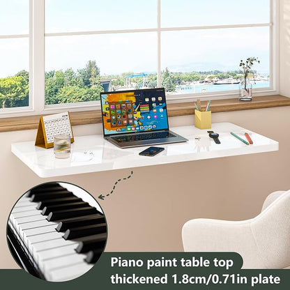 Clikuutory Wall Mounted High Gloss Folding Table 39.4" L x 19.7" W, Laundry - Image 3