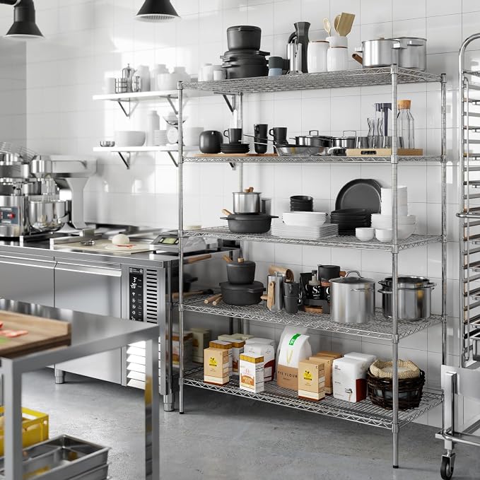 24" Deep x 54" Wide x 74" Height Wire Shelving Kit | 5-Tier | NSF Commercial - Image 6