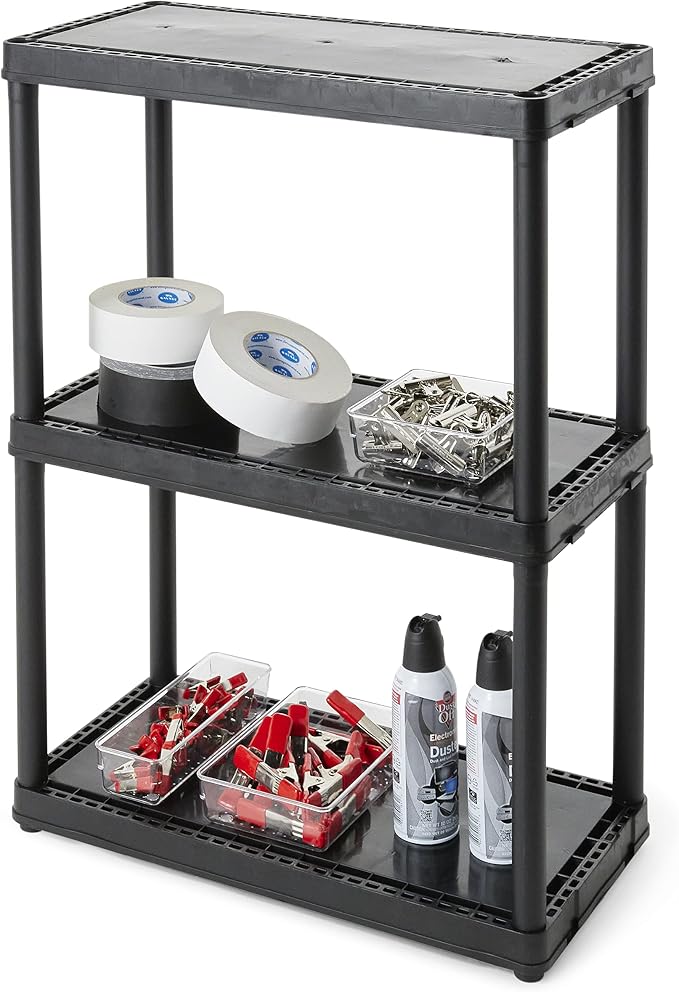 Gracious Living 3 Shelf Fixed Height Light Duty Storage Unit 12 x 24 x 33 - Image 5