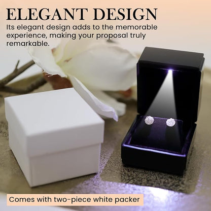 Novel Box Square Shaped Black Earring Box - Image 6