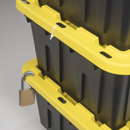CX BLACK & YELLOW, 12-Gallon Heavy Duty Tough Storage Container & Snap-Tight Lid - Image 5