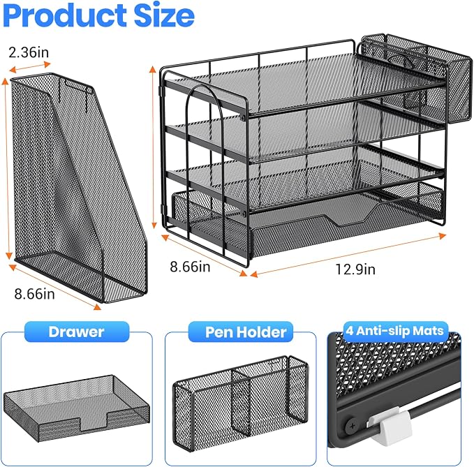 OPNICE Desk Organizer, 4-Tier Desktop File Organizer - Image 2